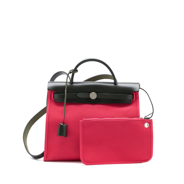 Hermes Herbag 31 Canvas/Leather Rose Extreme SHW Stamp C