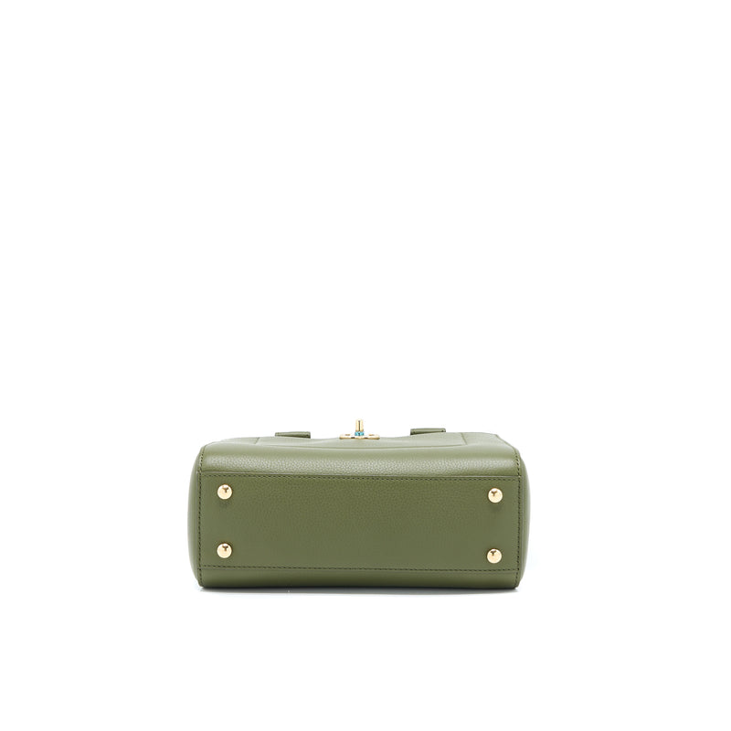 Chanel Small Top Handle Tote Calfskin Green LGHW