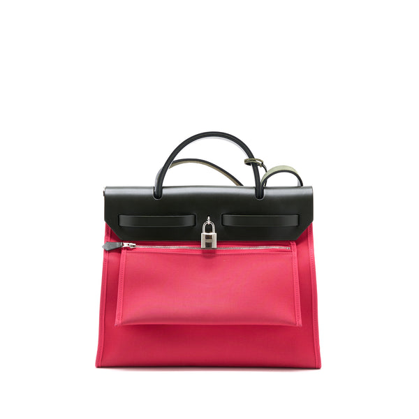 Hermes Herbag 31 Canvas/Leather Rose Extreme SHW Stamp C