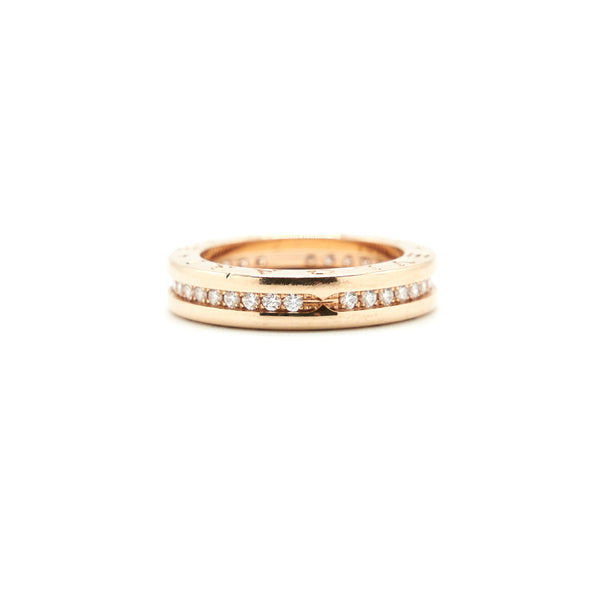 Bvlgari B.Zero Ring Size53 Rose Gold With Diamond