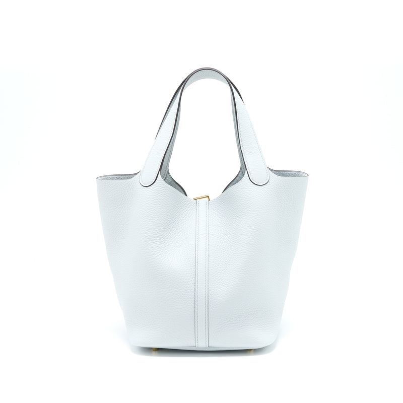 Hermes Picotin 22 Clemence Bleu Pale GHW Stamp U