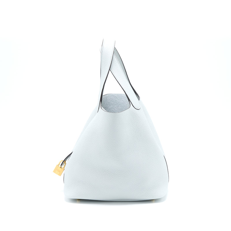 Hermes Picotin 22 Clemence Bleu Pale GHW Stamp U