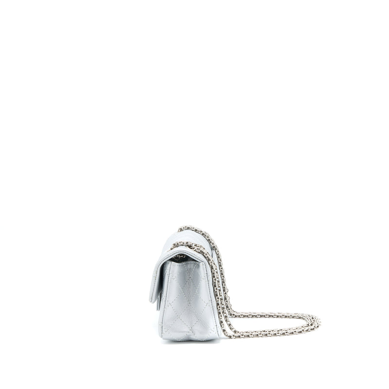 Chanel Mini 2.55 Reissue Flap Bag Calfskin Light Grey SHW