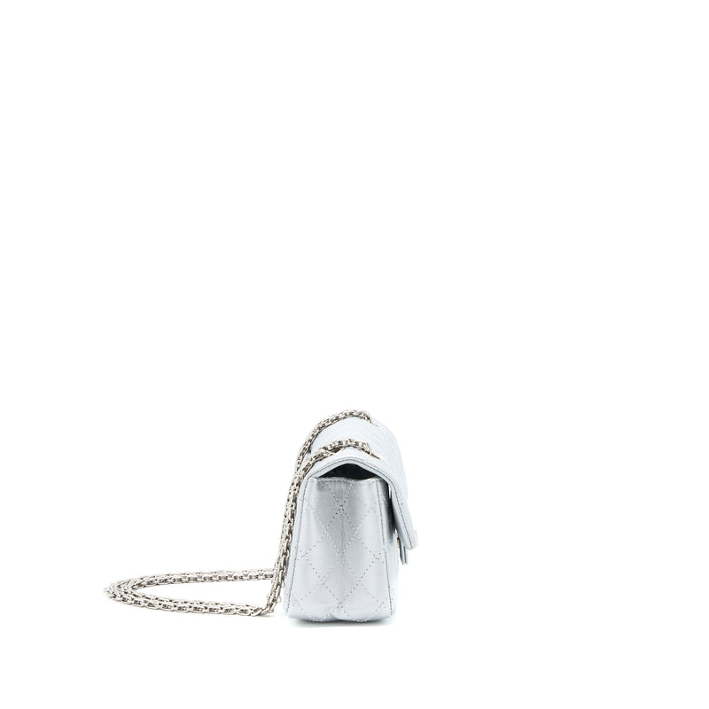 Chanel Mini 2.55 Reissue Flap Bag Calfskin Light Grey SHW