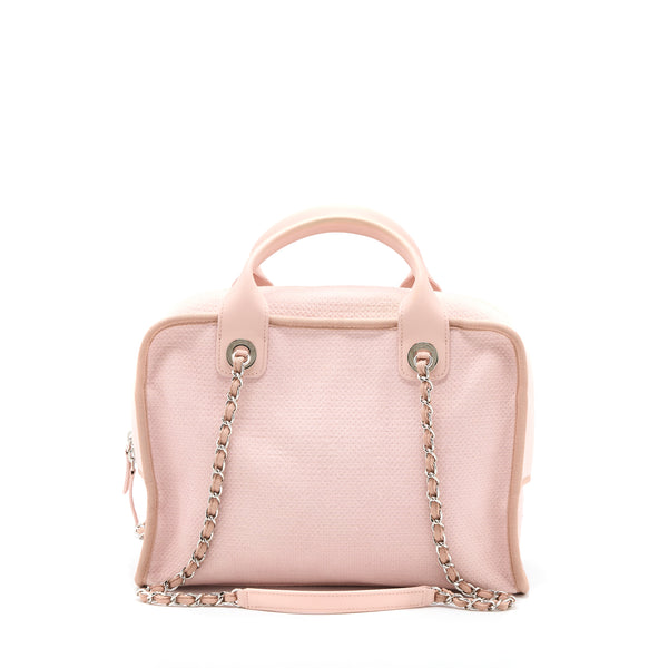 Chanel Deauville Bowling Bag Canvas/Leather Light Pink SHW