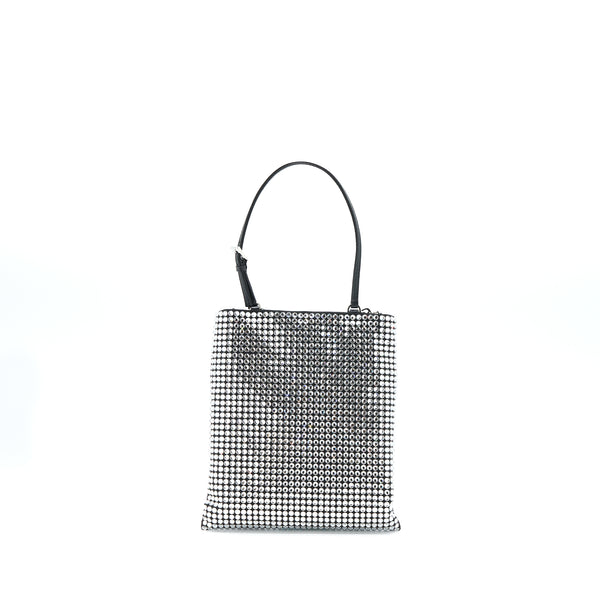 Prada Crystal Satin Handbag With Crystal Black SHW