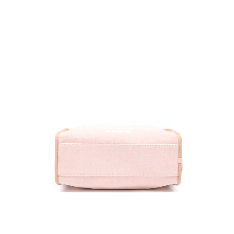 Chanel Deauville Bowling Bag Canvas/Leather Light Pink SHW