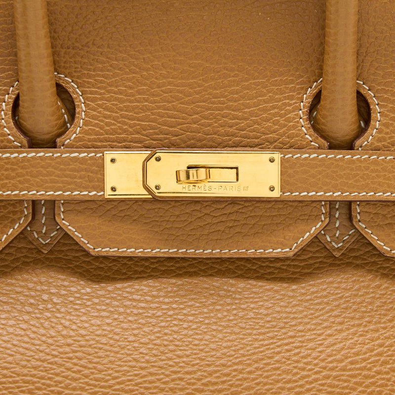 Hermes Gold Courchevel Leather Gold Hardware Birkin 35 Bag Hermes