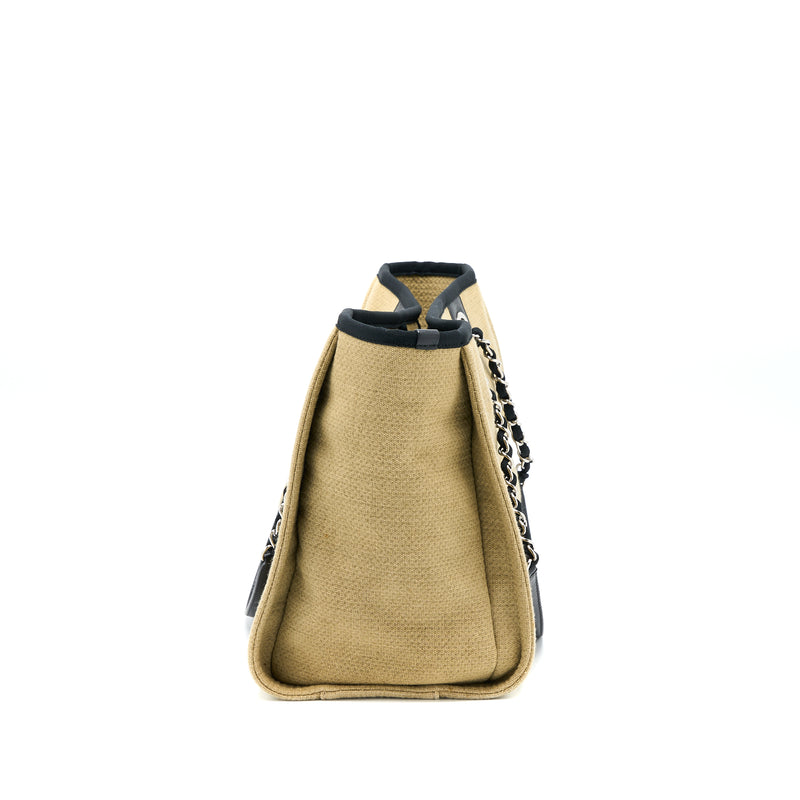 Chanel Deauville Tote Canvas Dark Beige SHW