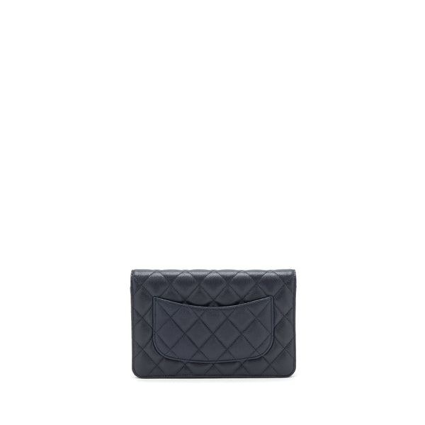 Chanel Classic Wallet On Chain Caviar Navy Blue LGHW