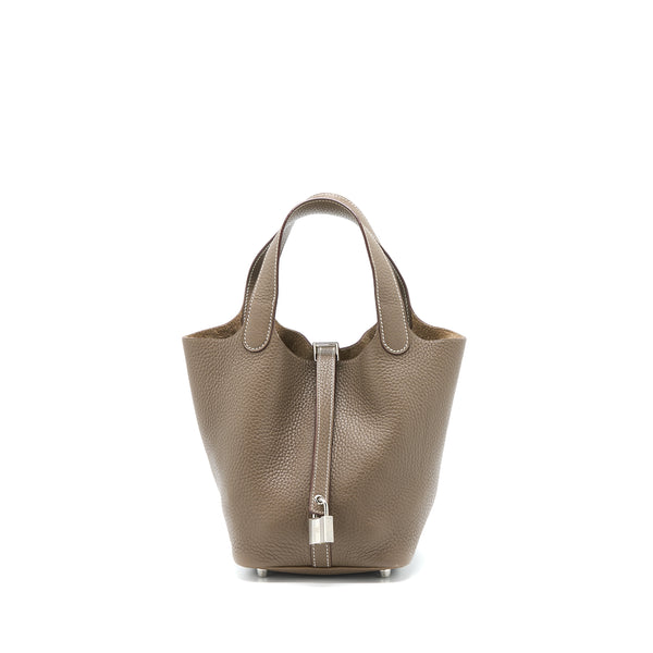 Hermes Picotin 18 Lock Bag Clemence Etoupe SHW Stamp X