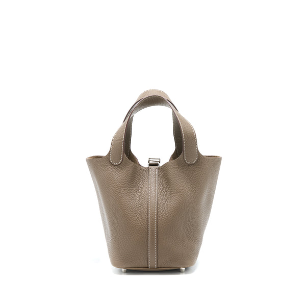 Hermes Picotin 18 Lock Bag Clemence Etoupe SHW Stamp X