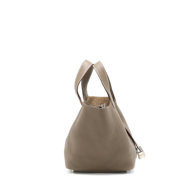 Hermes Picotin 18 Lock Bag Clemence Etoupe SHW Stamp X