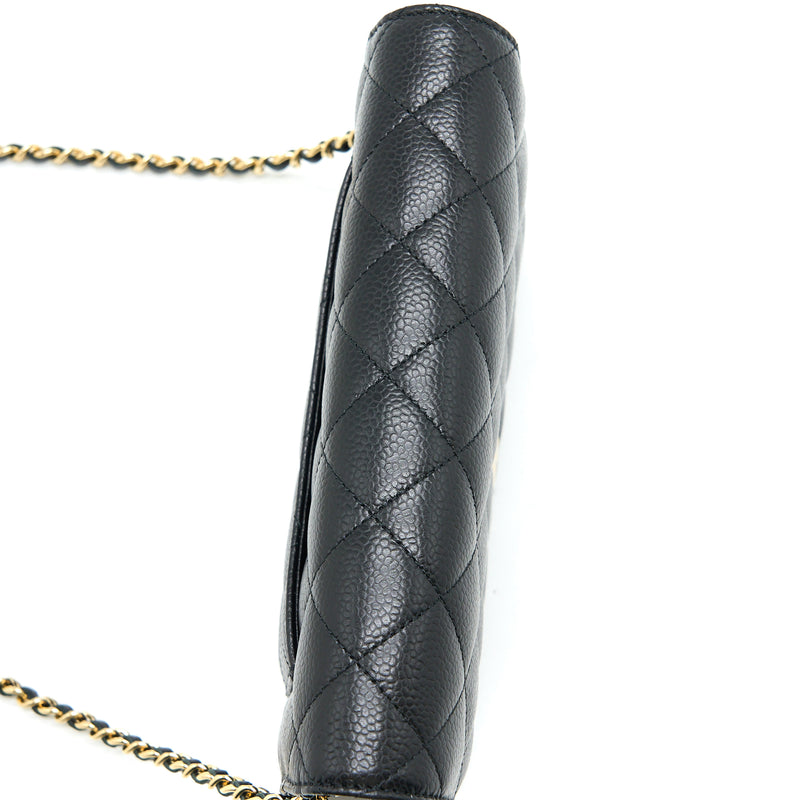 Chanel Classic Wallet on Chain Caviar Black GHW (Microchip)