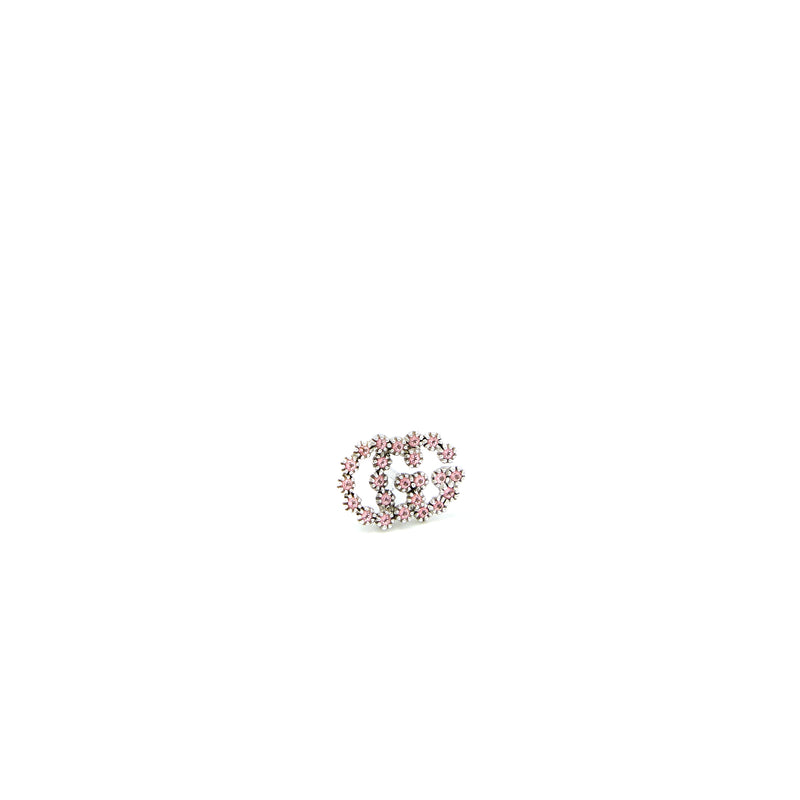 Gucci GG Running Studs Earrings White Gold Pink