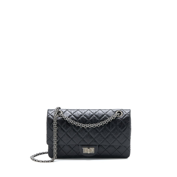 Chanel 2.55 Small Reissue Flap Bag Aged Calfskin Ruthenium SHW (Microchip)