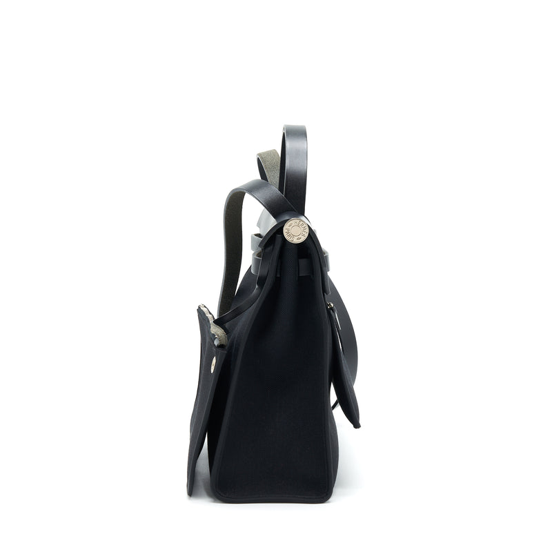 Hermes Herbag Zip 31 Bag Canvas Black SHW Stamp T