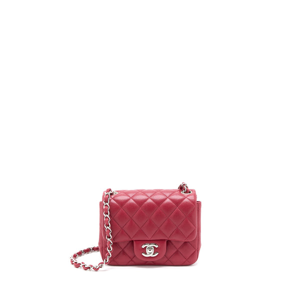 Chanel 18B Mini Square Caviar Red SHW
