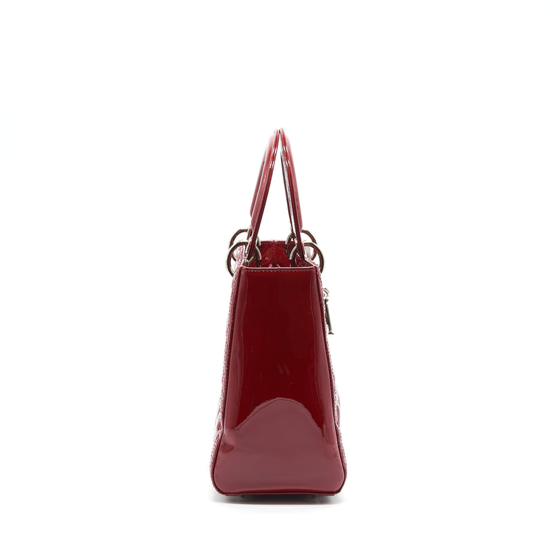 Dior Medium Lady Dior Patent Red SHW