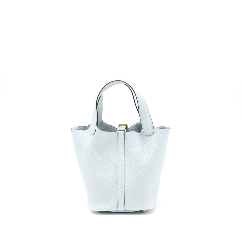 Hermes Picotin 18 Lock Bag Clemence Blue Pale GHW Stamp Z