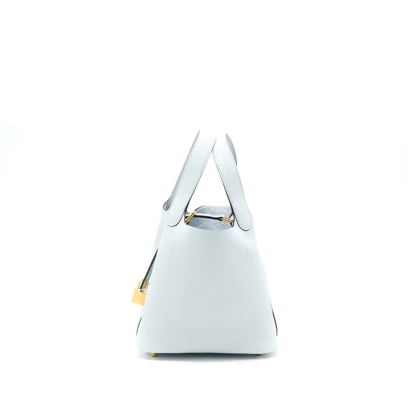 Hermes Picotin 18 Lock Bag Clemence Blue Pale GHW Stamp Z