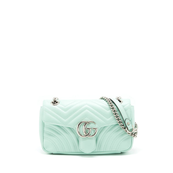 Gucci Small GG marmont bag light green SHW