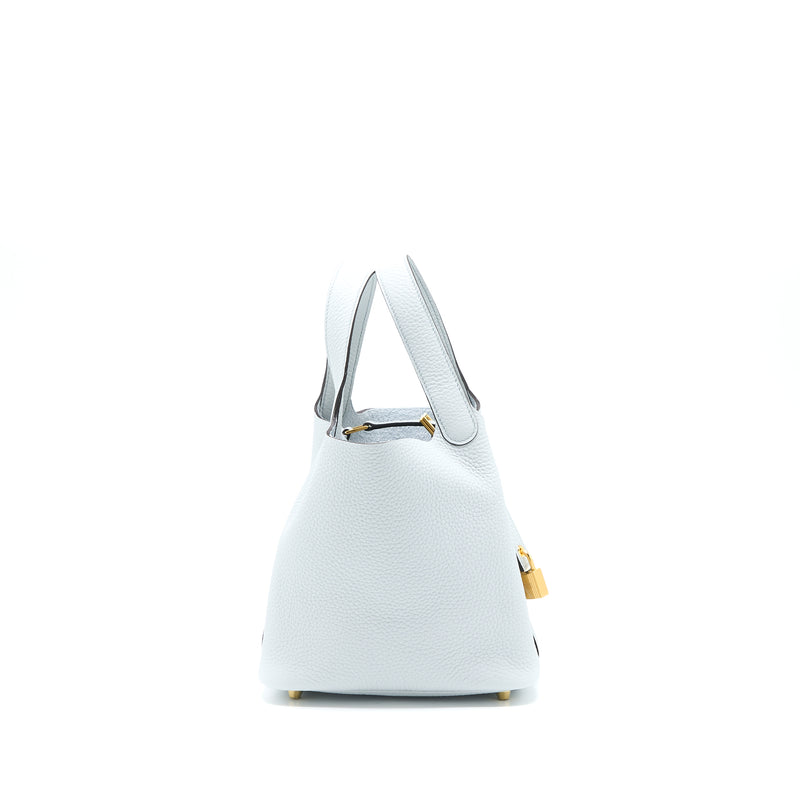 Hermes Picotin 18 Lock Bag Clemence Blue Pale GHW Stamp Z