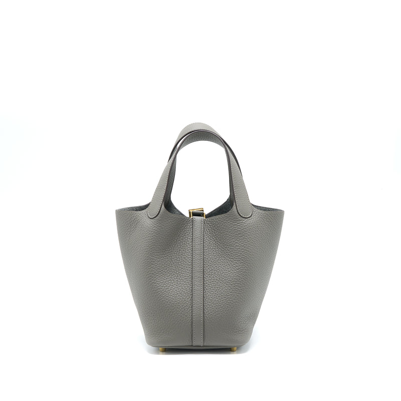 Hermes Picotin 18 Lock Bag Clemence 0L Gris Meyer GHW Stamp U