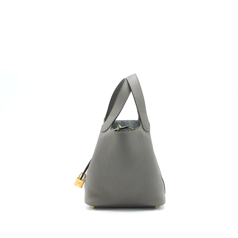 Hermes Picotin 18 Lock Bag Clemence 0L Gris Meyer GHW Stamp U