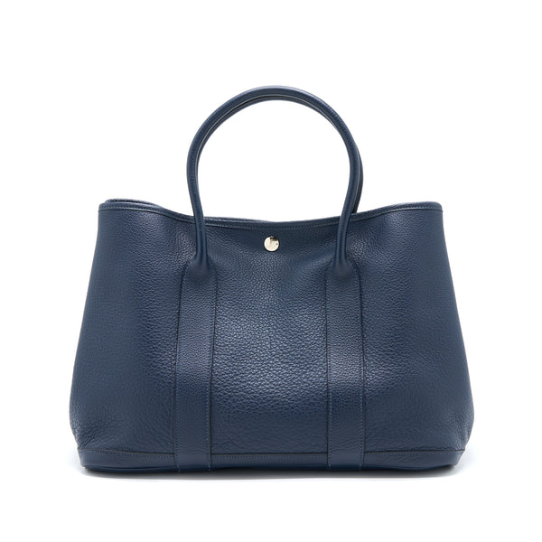 Hermes Garden Party 36 Clemence Blue Nuit SHW Stamp Square L
