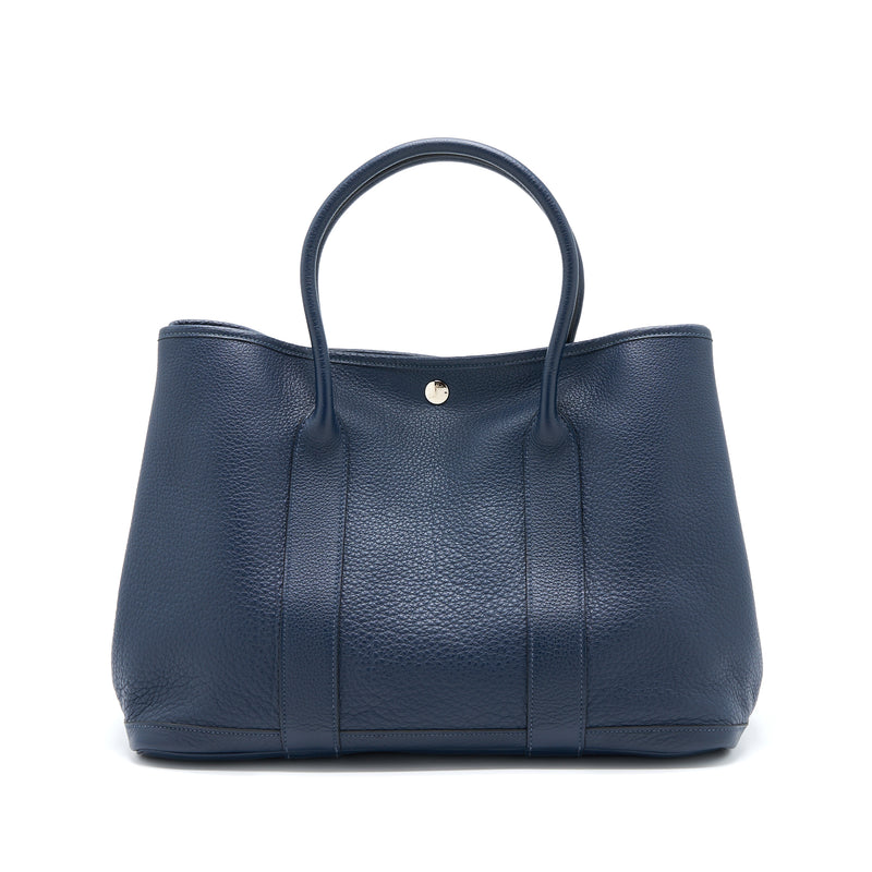 Hermes Garden Party 36 Clemence Blue Nuit SHW Stamp Square L
