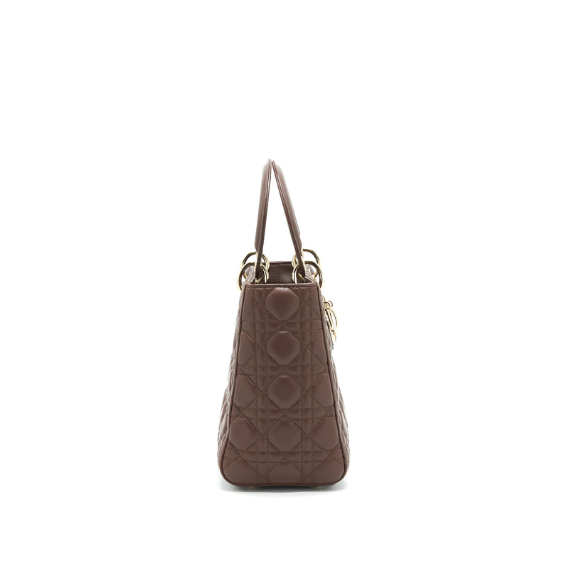 Dior medium Lady Dior Chocolate Brown LGHW