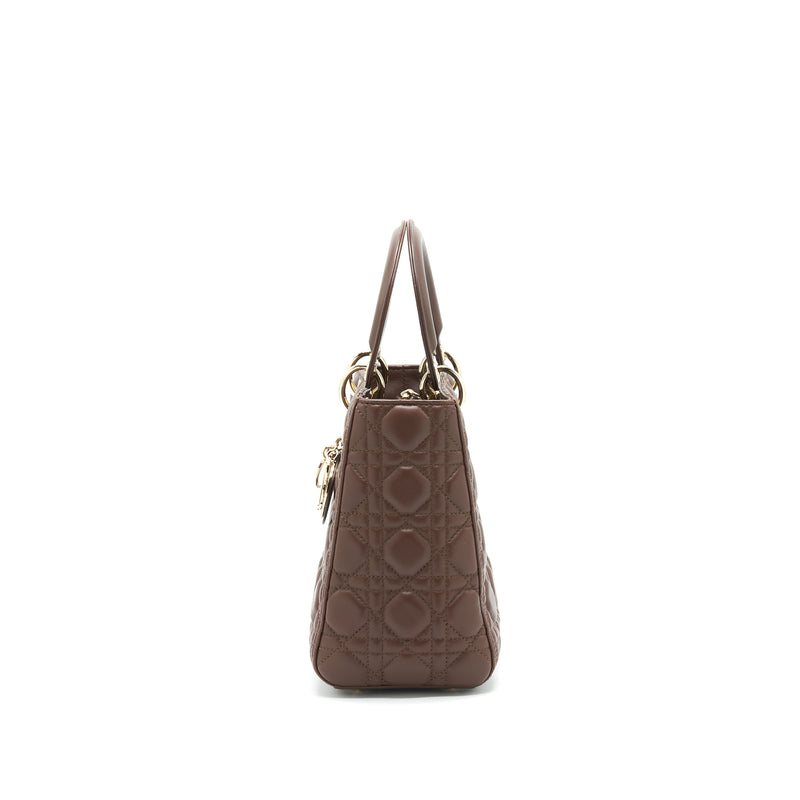 Dior medium Lady Dior Chocolate Brown LGHW