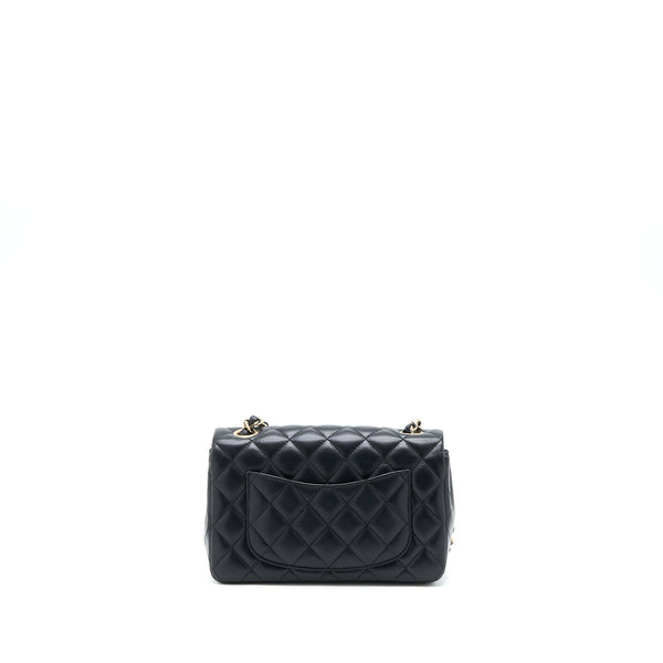 Chanel Mini Rectangular Flap Bag Lambskin Black LGHW