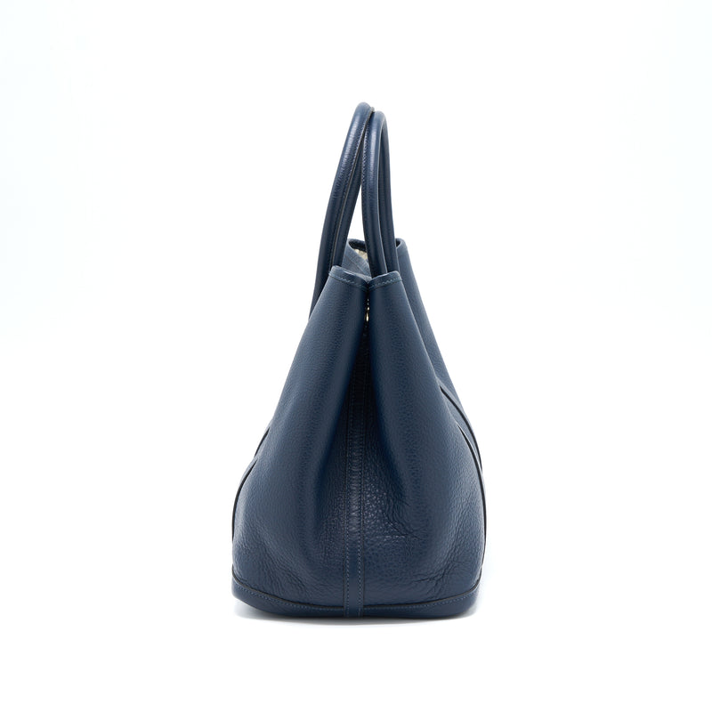 Hermes Garden Party 36 Clemence Blue Nuit SHW Stamp Square L