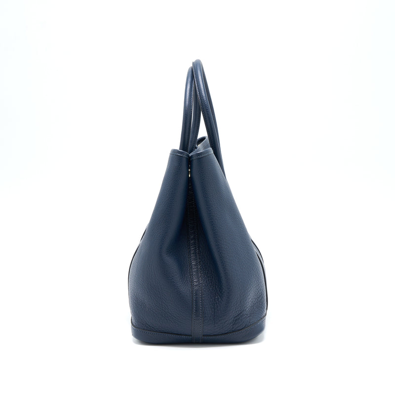 Hermes Garden Party 36 Clemence Blue Nuit SHW Stamp Square L