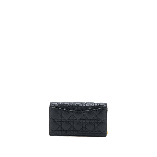 Dior Caro Pouch Cannage Calfskin Black GHW