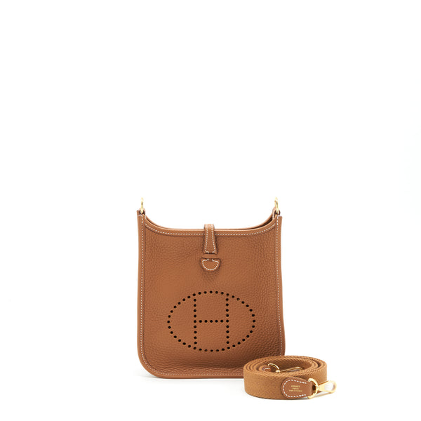 Hermes Mini Evelyne 16 Clemence Gold GHW Stamp Z