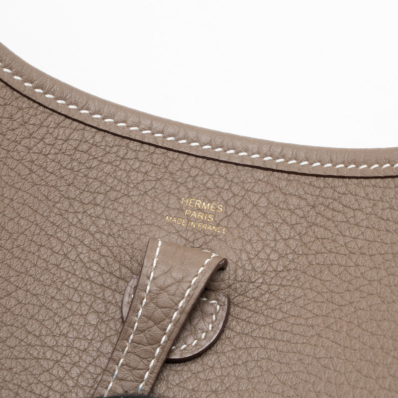 Hermes Mini Evelyne Clemence Etoupe GHW Stamp Z