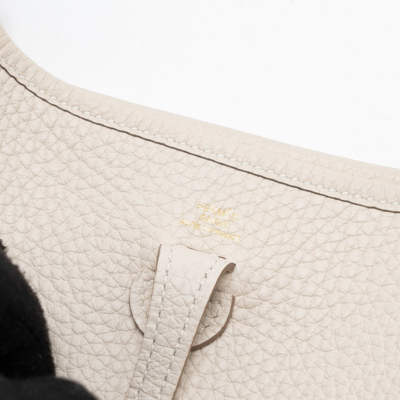 Hermes Mini Evelyn Clemence Craie GHW Stamp Z