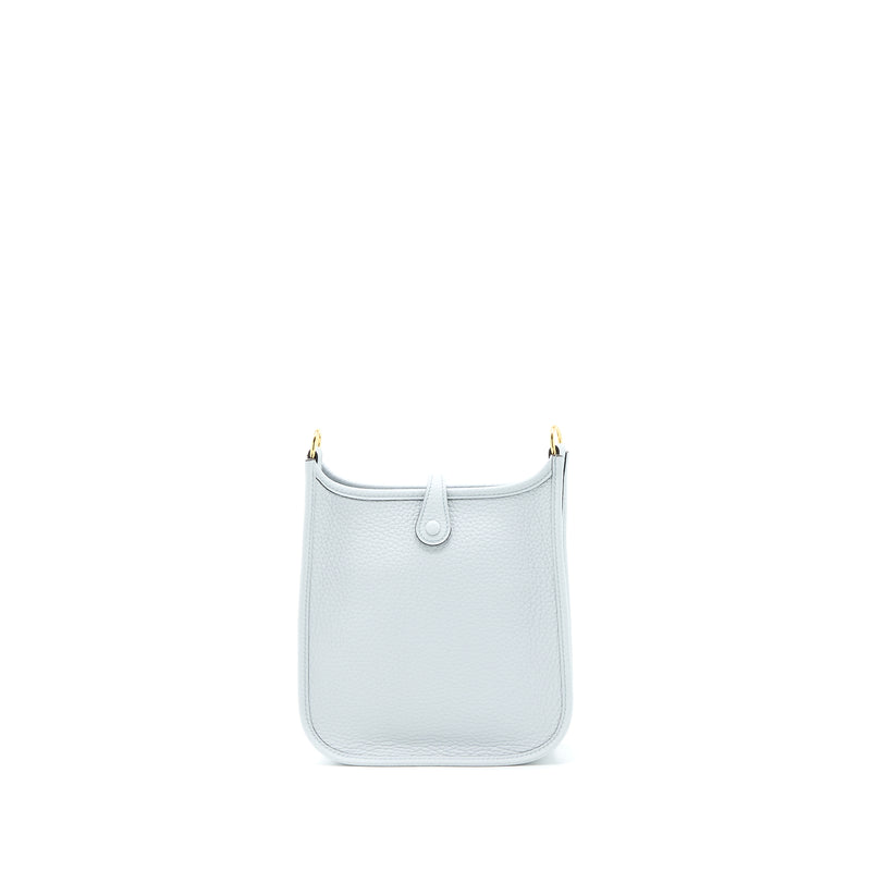 Hermes Mini Evelyn Clemence Blue Pale/Gris Etain GHW Stamp U
