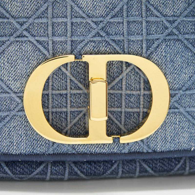 Dior Small Dior Caro Bag Denim Blue GHW