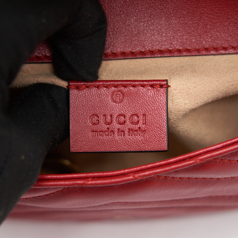 Gucci GG Marmont Super Mini Leather Bag Red