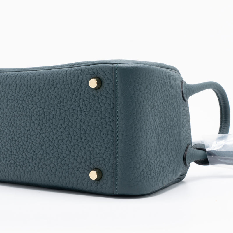 Hermes Mini Lindy Clemence 6O Vert Cypres GHW Stamp U