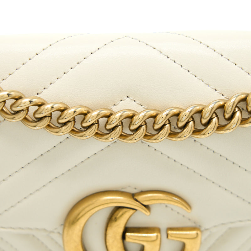 Gucci Mini Marmont Calfskin White GHW