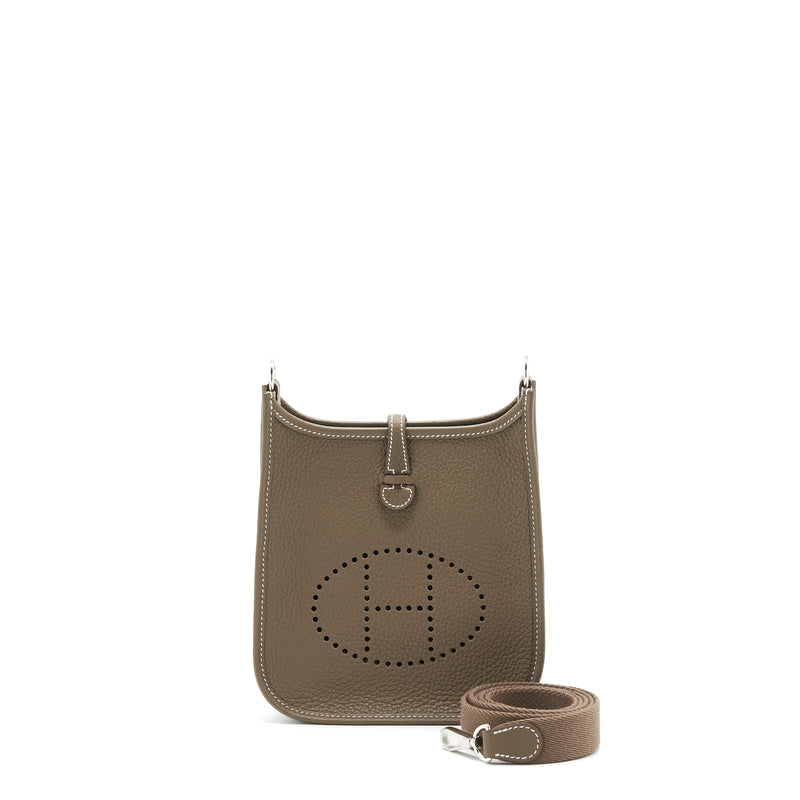 Hermes Mini Evelyne Clemence Etoupe SHW Stamp U