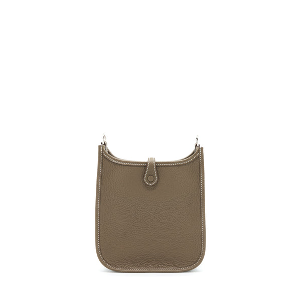 Hermes Mini Evelyne Clemence Etoupe SHW Stamp U