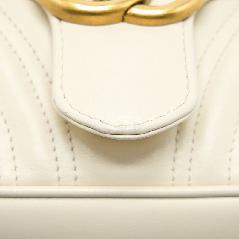 Gucci Mini Marmont Calfskin White GHW