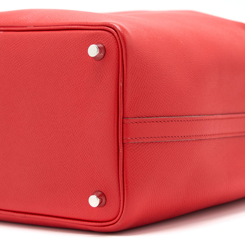 Hermes Picotin 18 Lock Bag Epsom Red with Multi Colour Handle SHW Stamp C