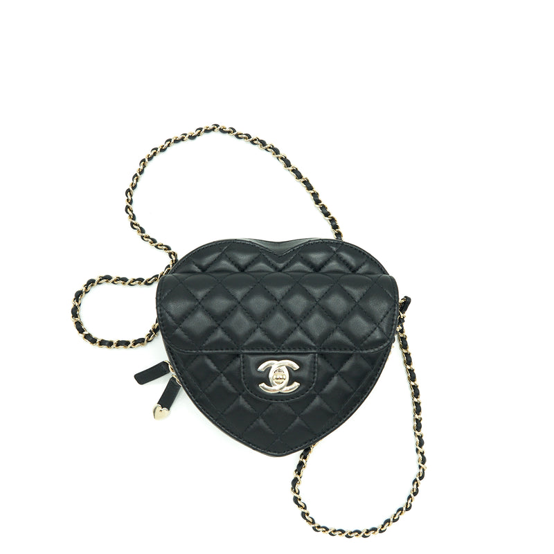 Chanel Heart Bag 22S Black Lambskin in Lambskin Leather with Gold-tone - US